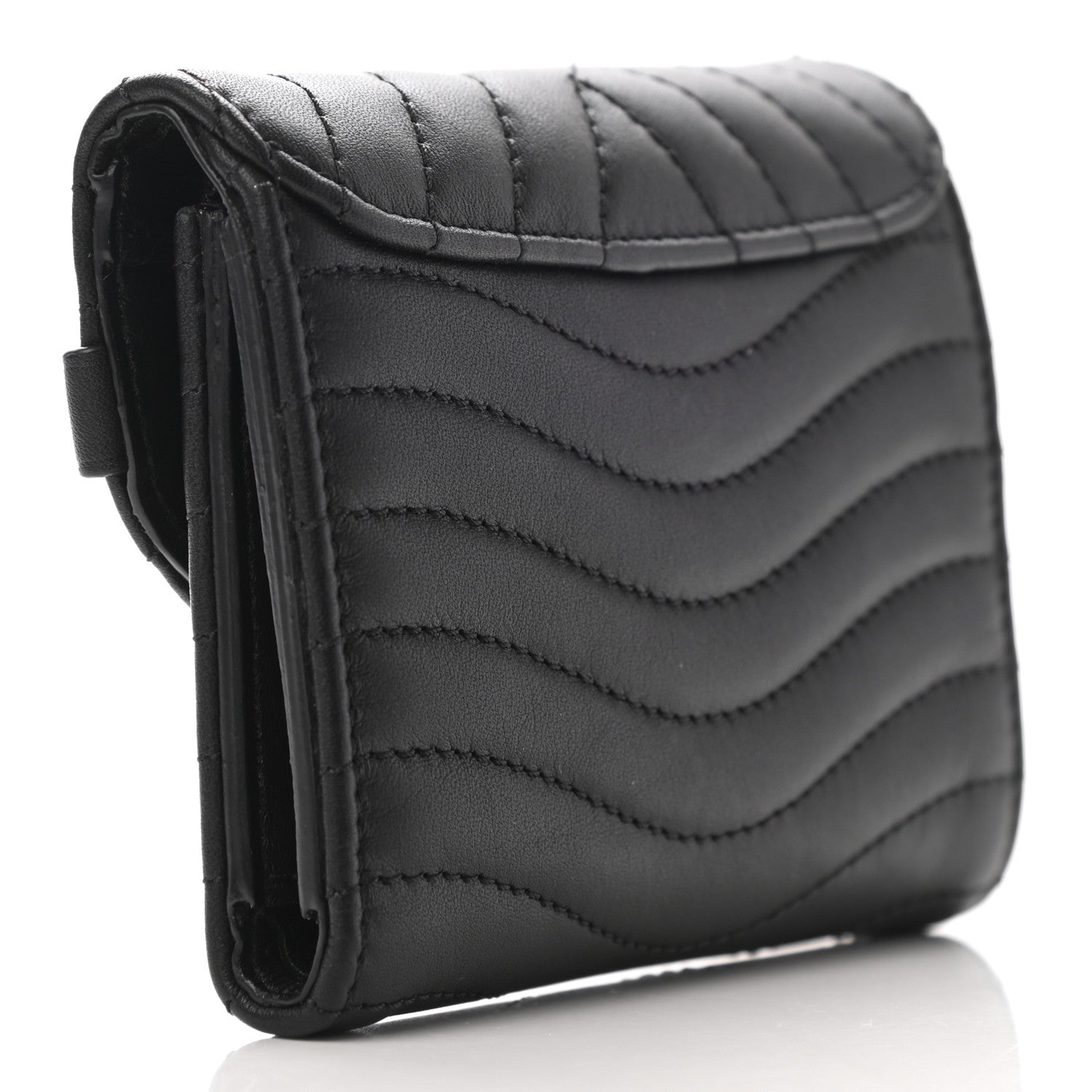 Louis Vuitton Calfskin New Wave Compact Wallet Black 3 of 7