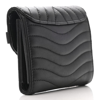 Louis Vuitton Calfskin New Wave Compact Wallet Black 3 of 7