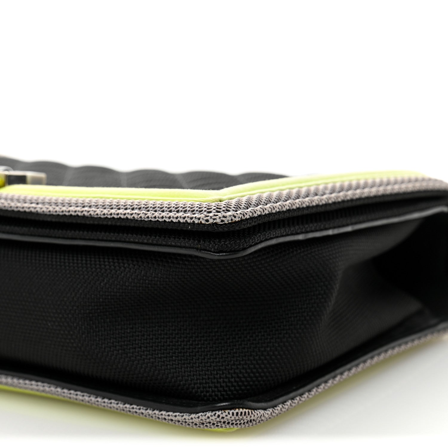 Chanel Canvas Quilted New Medium Fluo Boy Flap Black Grey Yellow 11 of 12