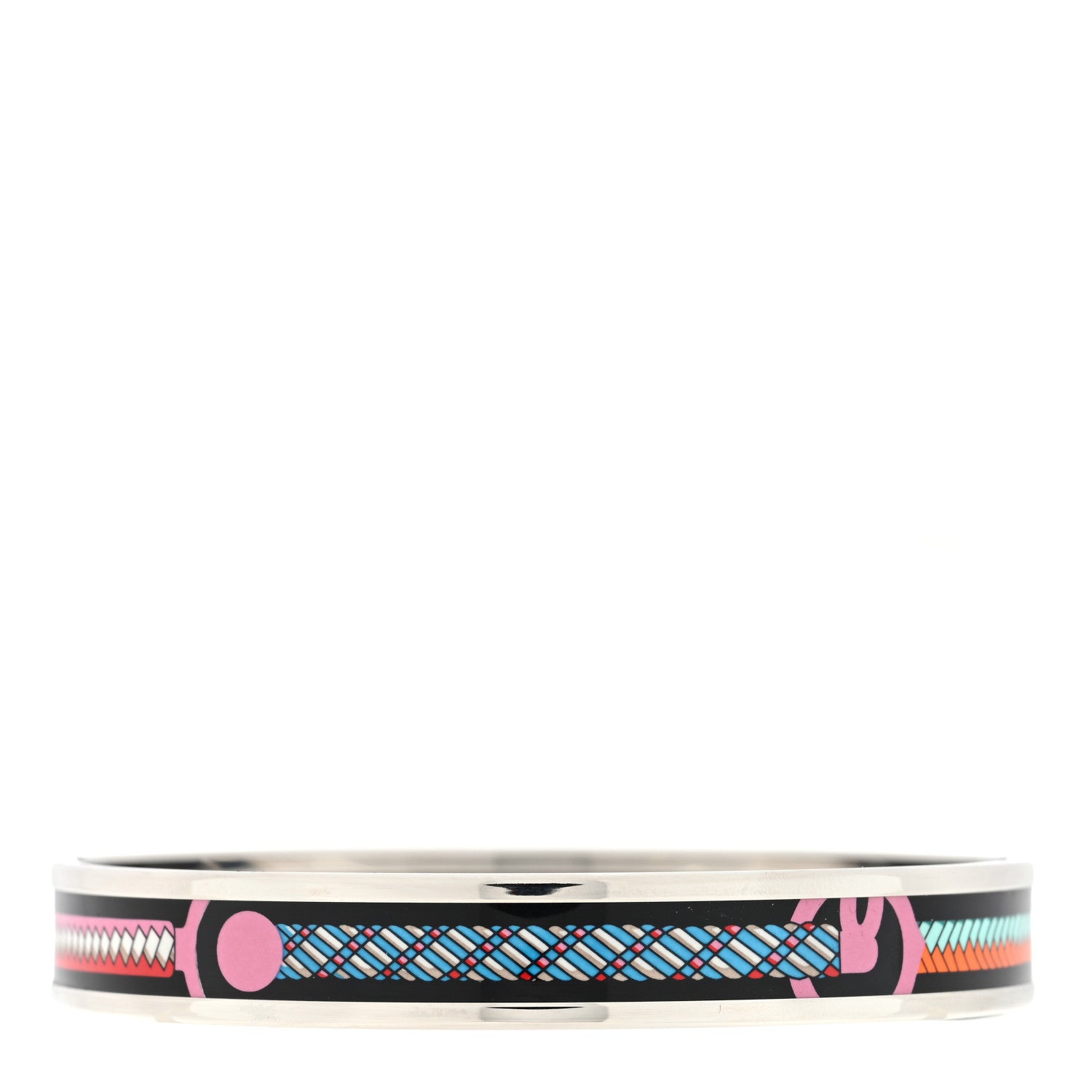 Hermes Enamel Printed Narrow Les Cannes Bracelet 70 Arts and Crafts 2 of 3