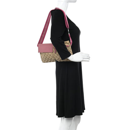 Gucci GG Monogram Web Double Pocket Belt Bag Pink 2 of 13