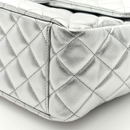 Chanel Metallic Lambskin Quilted XXL Travel Flap Bag Silver 9 of 9