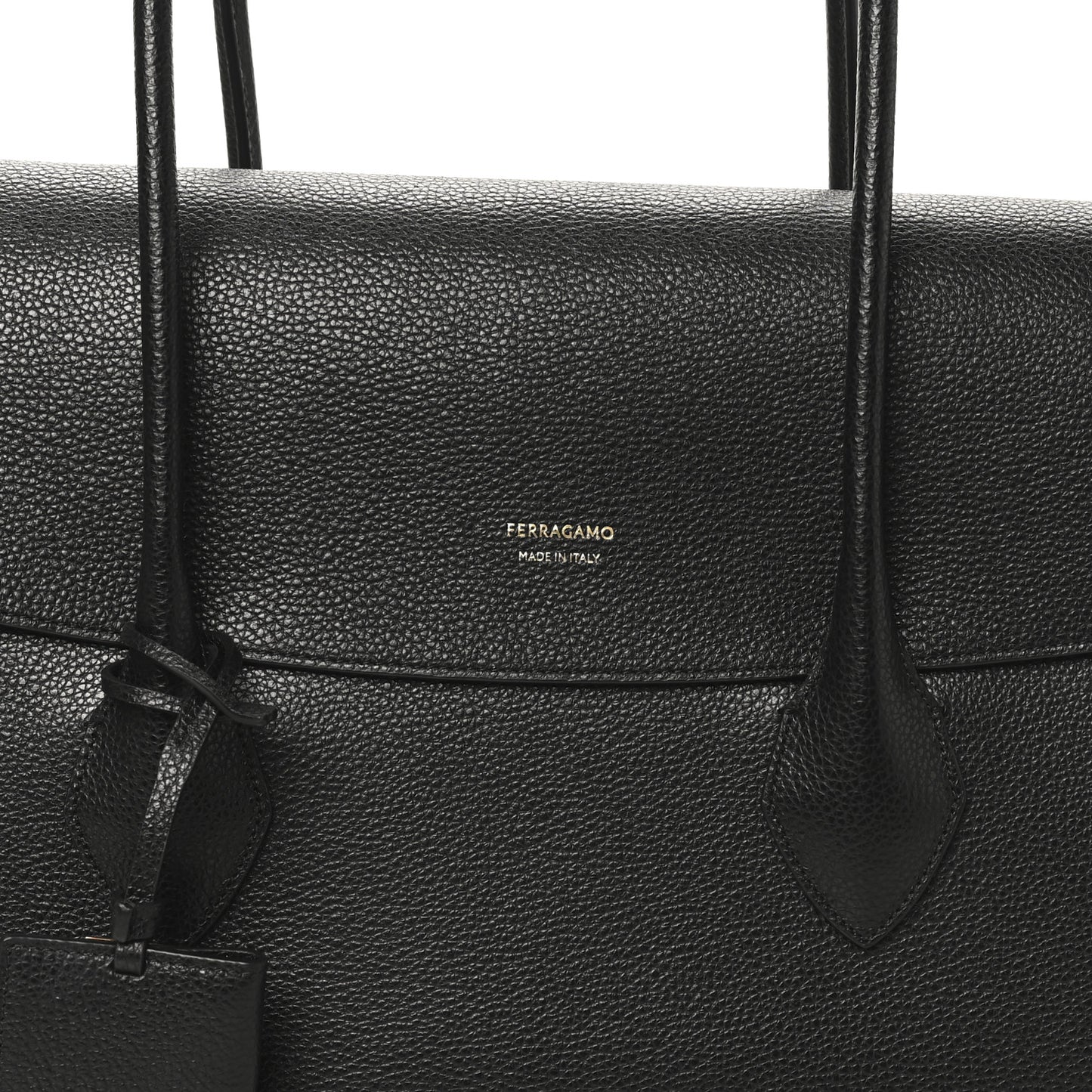 Hammered Calfskin Firenze East West Tote Bag Black
