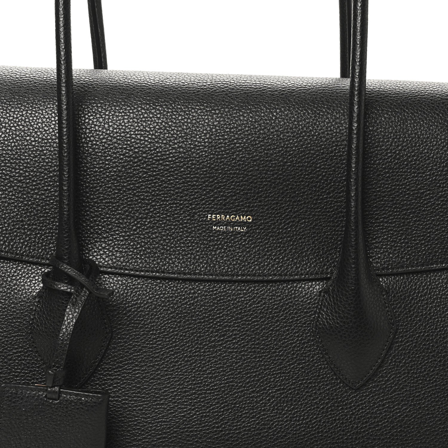 Salvatore Ferragamo Hammered Calfskin Firenze East West Tote Bag Black 8 of 10