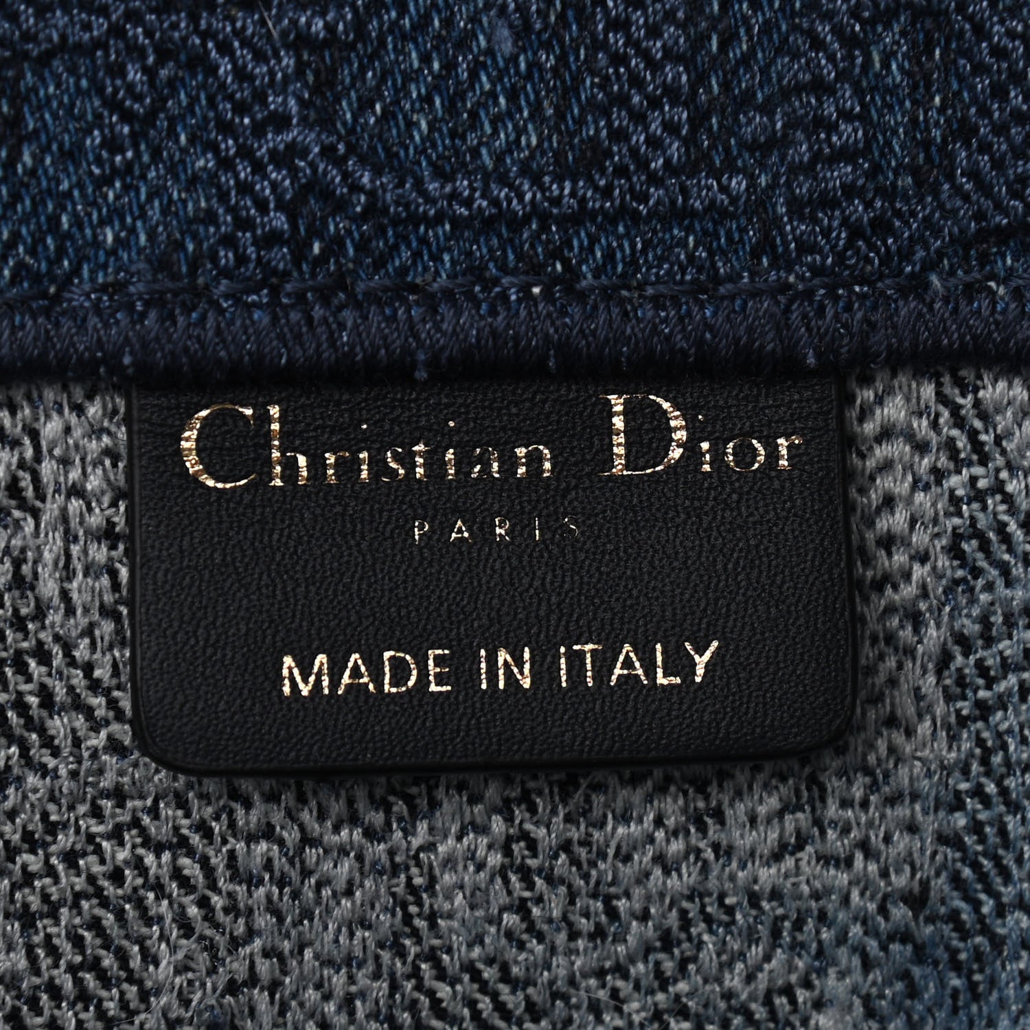 Christian Dior Oblique Denim Book Tote Denim Blue 5 of 13