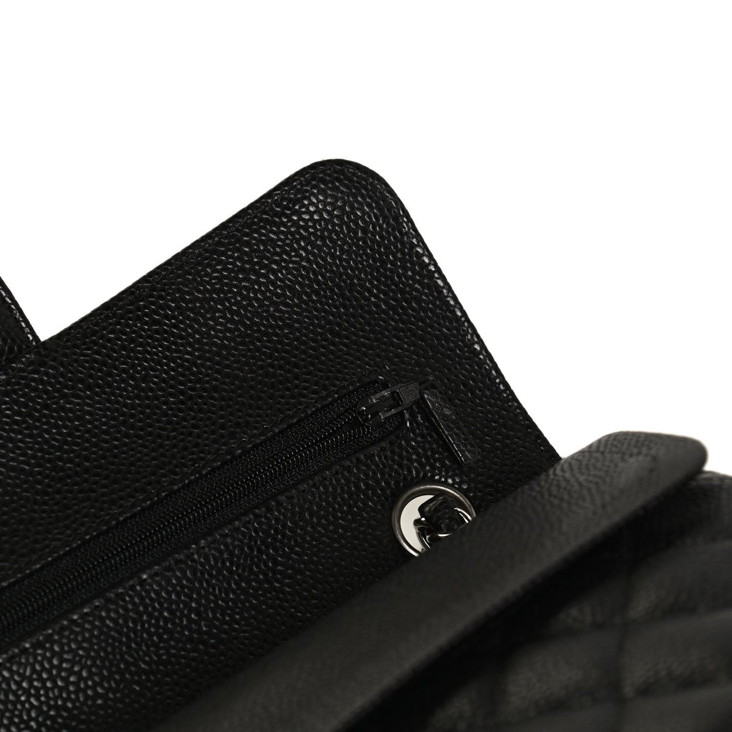 Caviar Quilted Small Double Flap Black