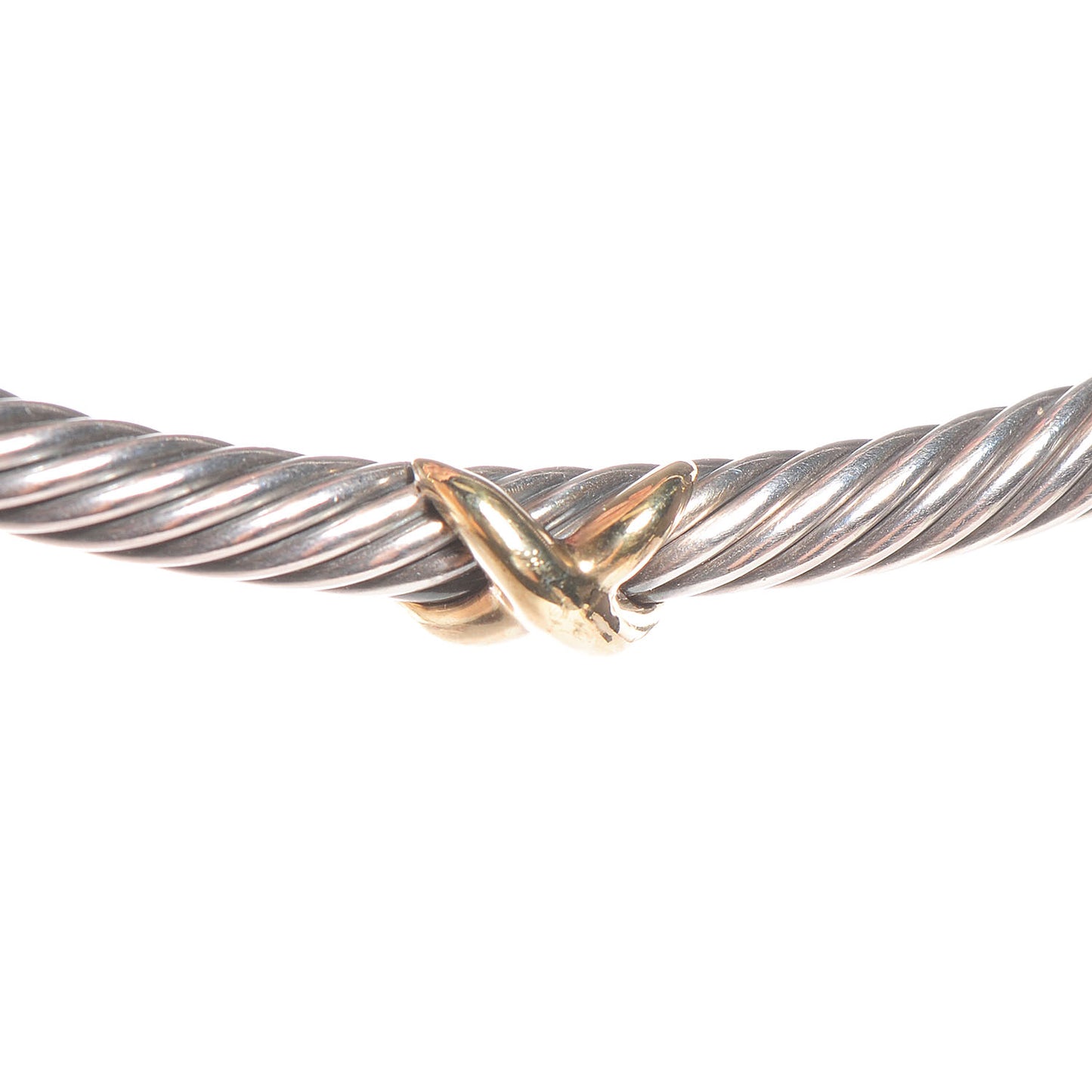 Sterling Silver 14K Yellow Gold 5mm X Cable Necklace