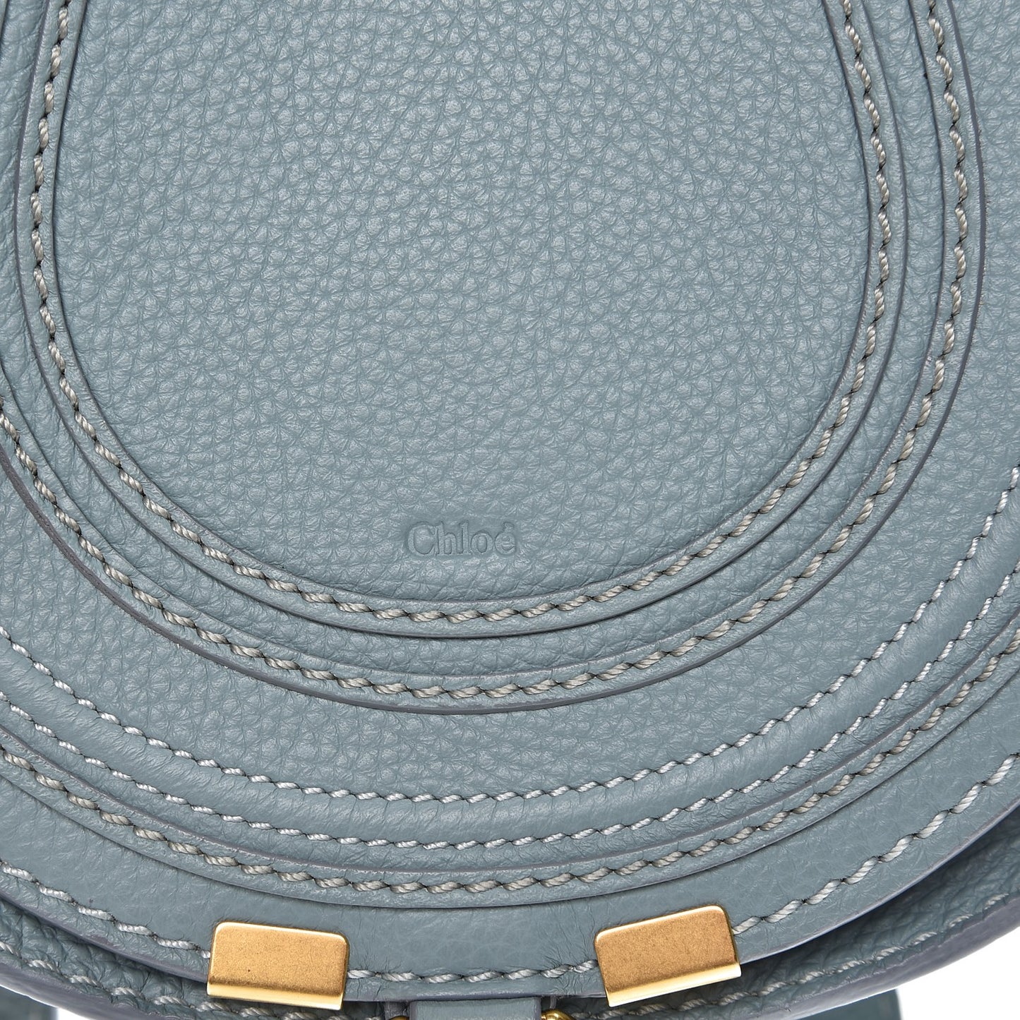 Calfskin Mini Marcie Round Crossbody Bag Cloudy Blue