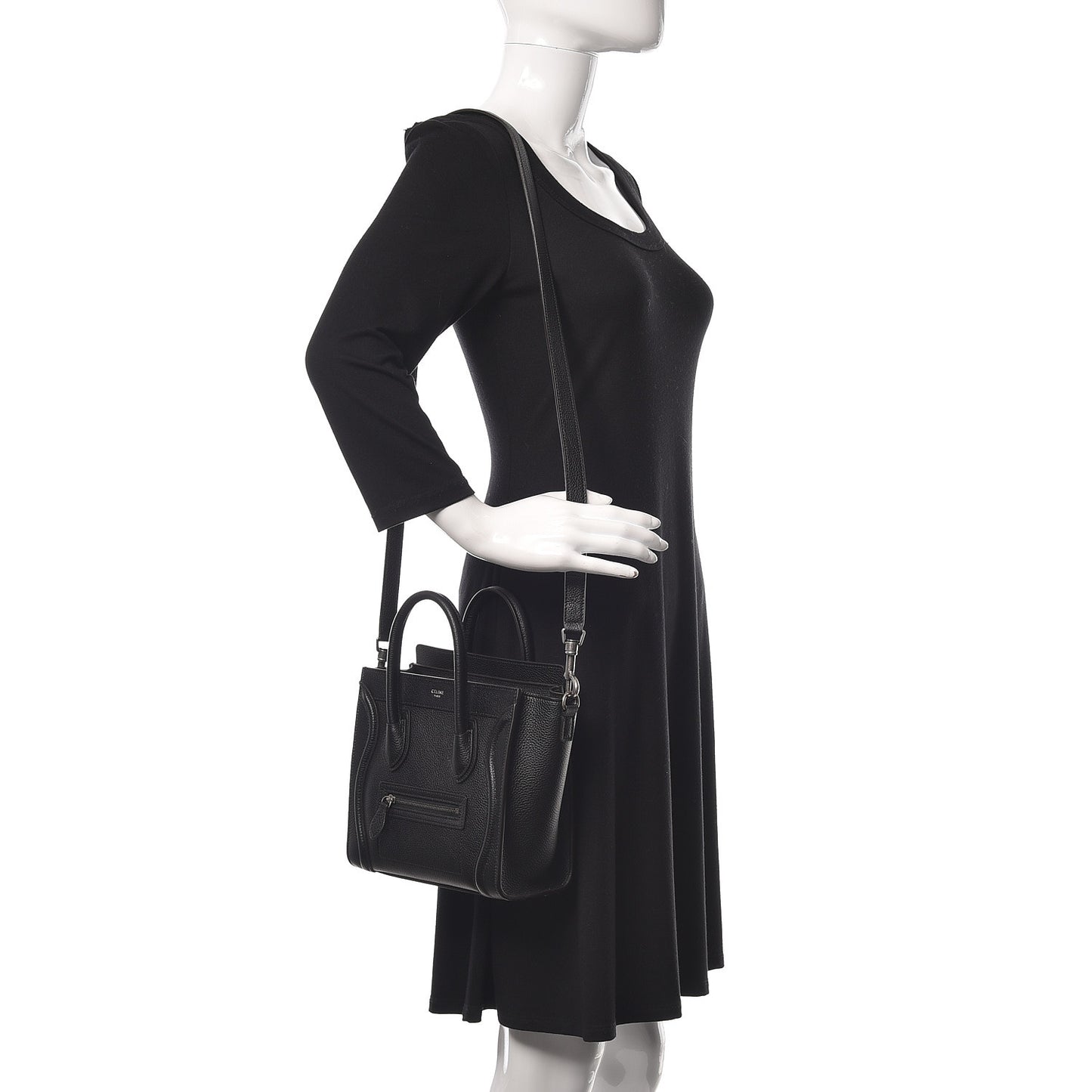 Drummed Calfskin Nano Luggage Black