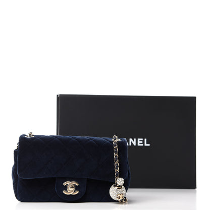 Chanel Velvet Quilted Mini Rectangular Pearl Crush Flap Navy 11 of 11