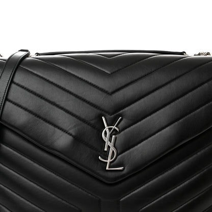 Saint Laurent Calfskin Y Quilted Monogram Large Loulou Chain Satchel Black 7 of 10