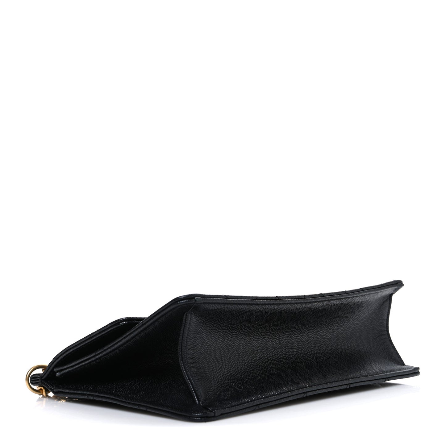Caviar Quilted Chain Frame Flap Black