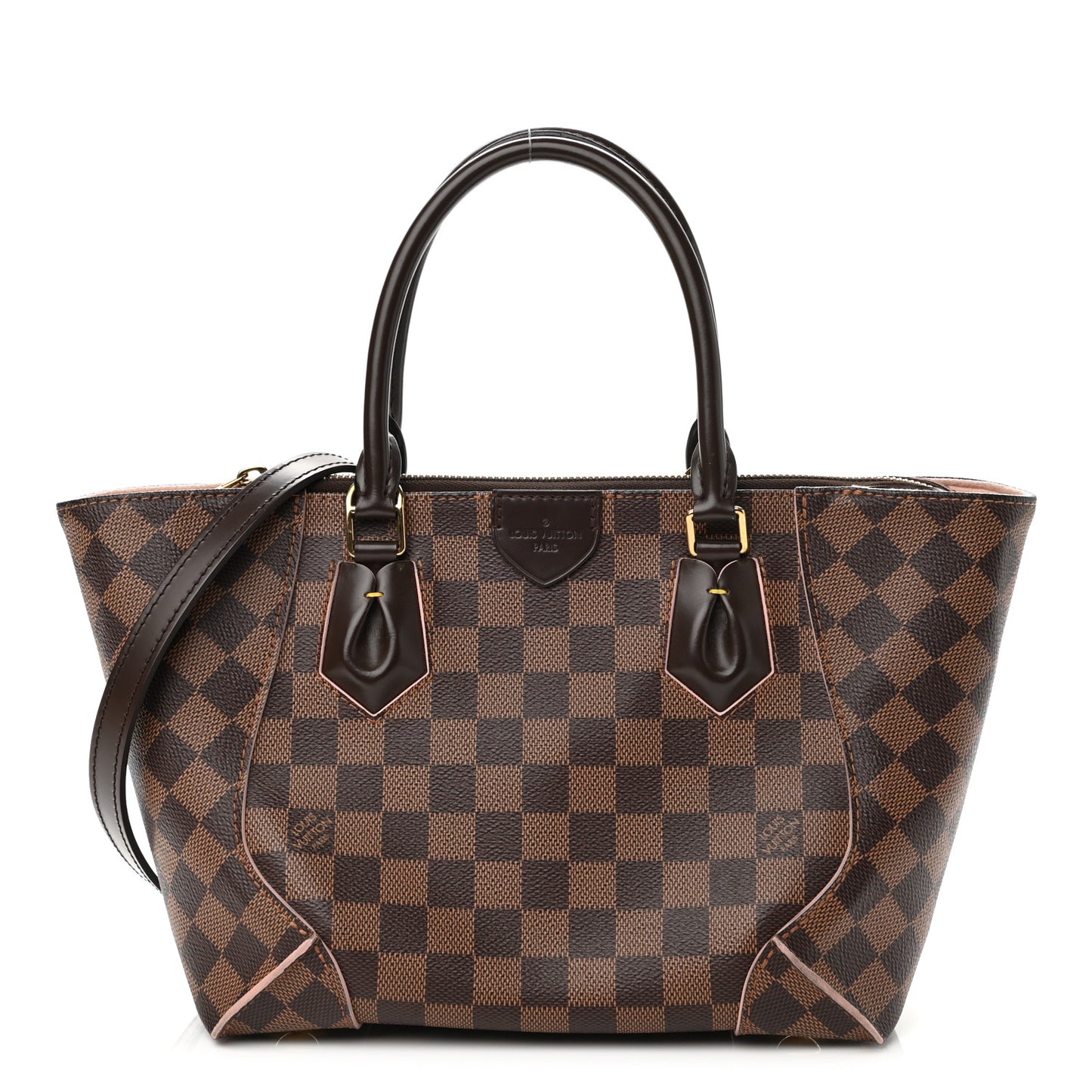Damier Ebene Caissa Tote PM Rose Ballerine