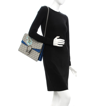 Gucci GG Supreme Monogram Blooms Medium Dionysus Shoulder Bag Beige Navy Vintage Blue 2 of 8