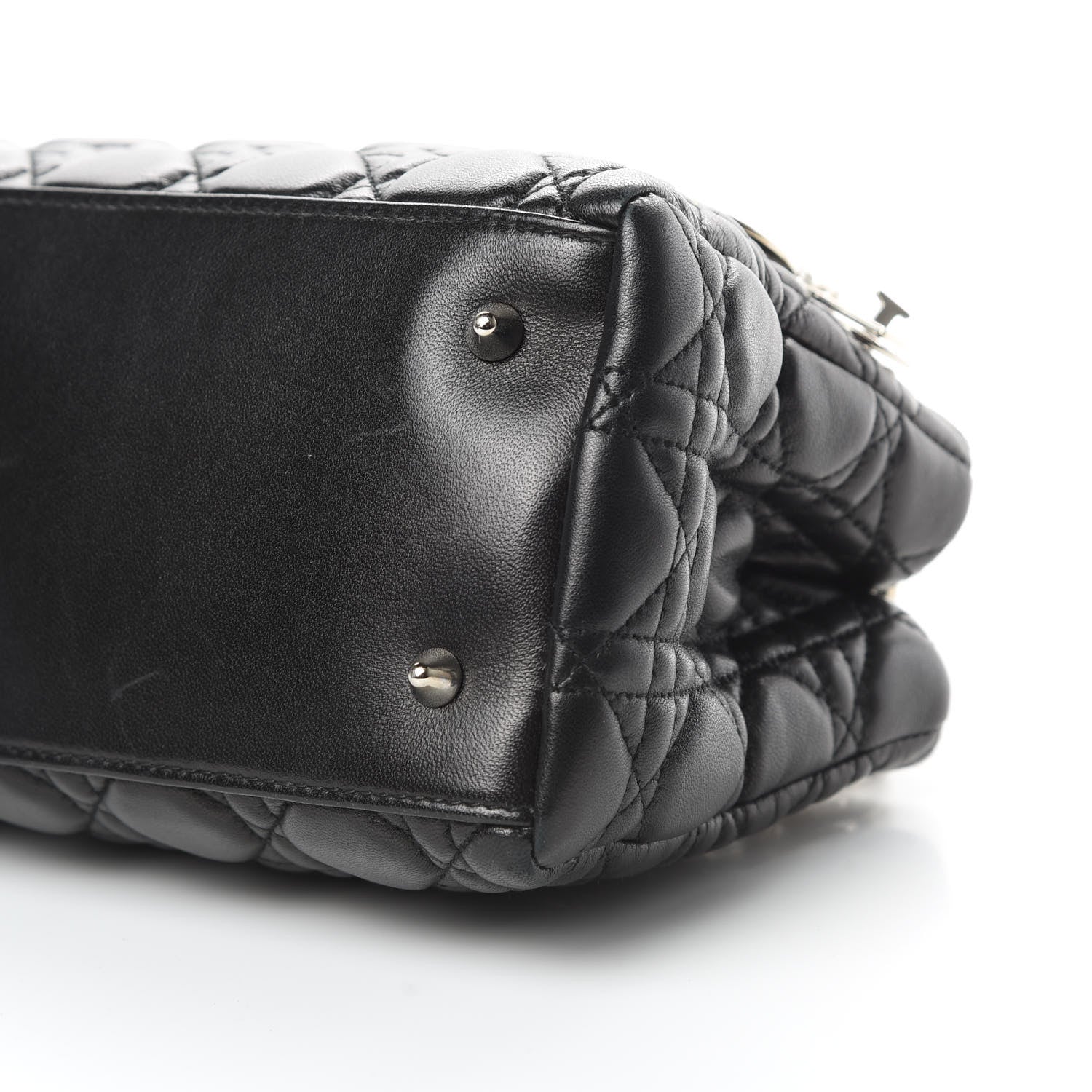 Christian Dior Lambskin Cannage Lady Dior Shoulder Bag Black 10 of 16