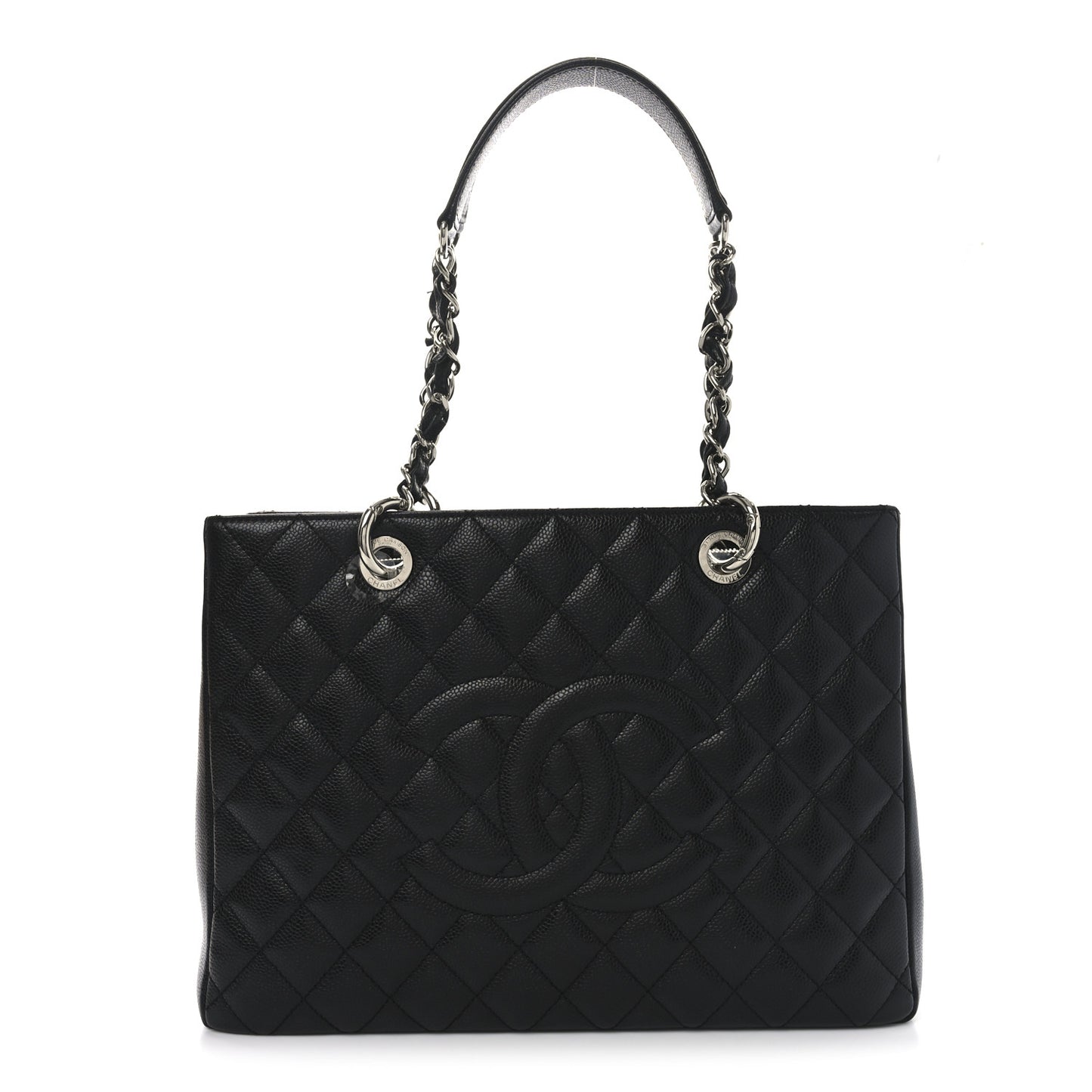 Caviar Quilted Grand Shopping Tote GST Black