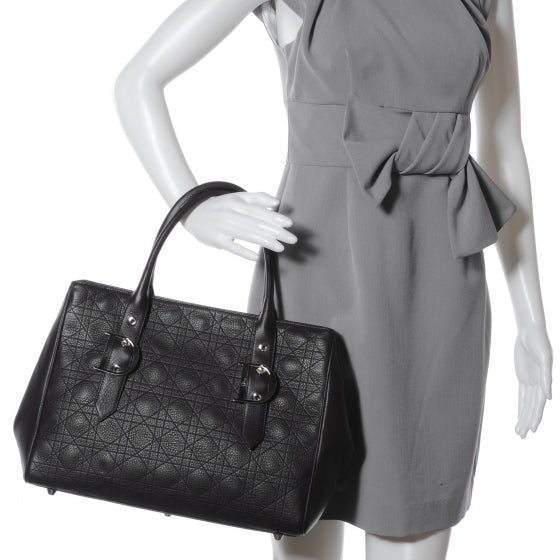 Christian Louboutin CHRISTIAN DIOR Leather Cannage Stitched Tote Dark Brown 2 of 7