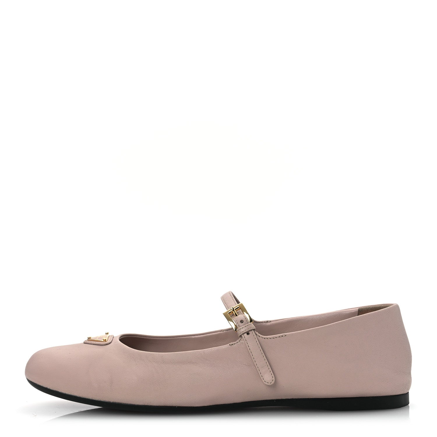 Prada Nappa Triangle Logo Ballerina Flats 37.5 Powder Pink 1 of 13