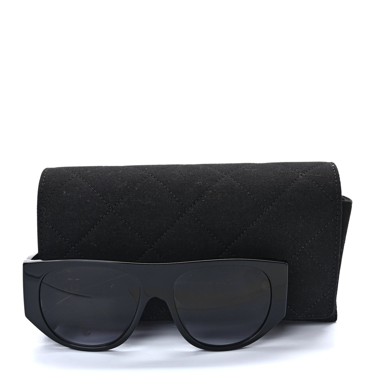 Acetate Quilted CC Pilot Sunglasses 71465A Black