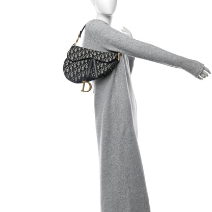 Christian Dior Oblique Saddle Bag Blue 2 of 10