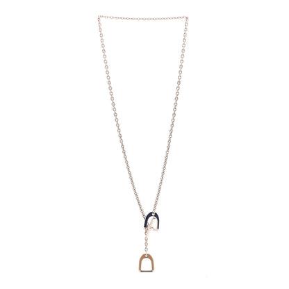 Hermes Palladium Lacquered Etrier Necklace 3 of 7