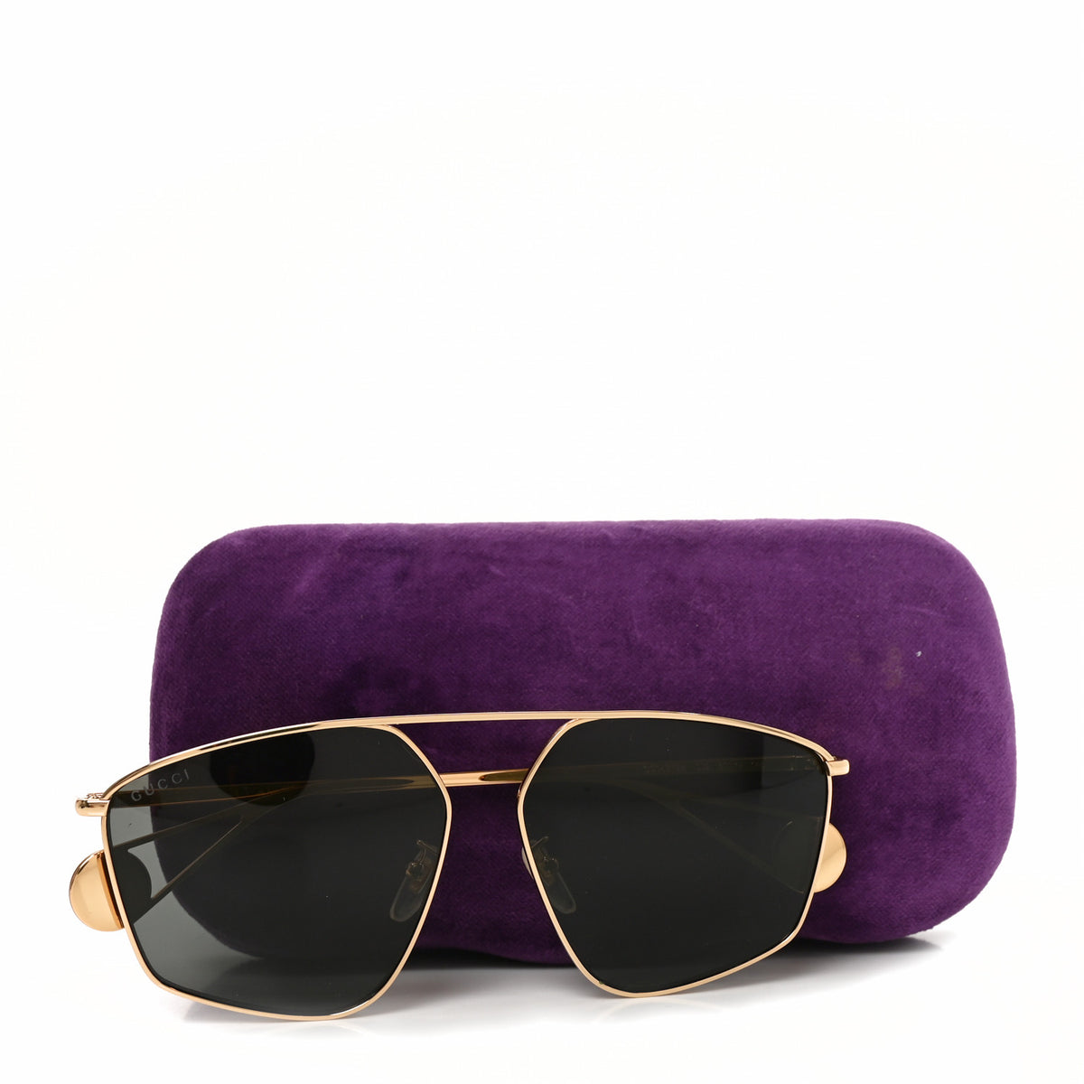 Gucci Square Frame GG0437SA Sunglasses Gold 7 of 7