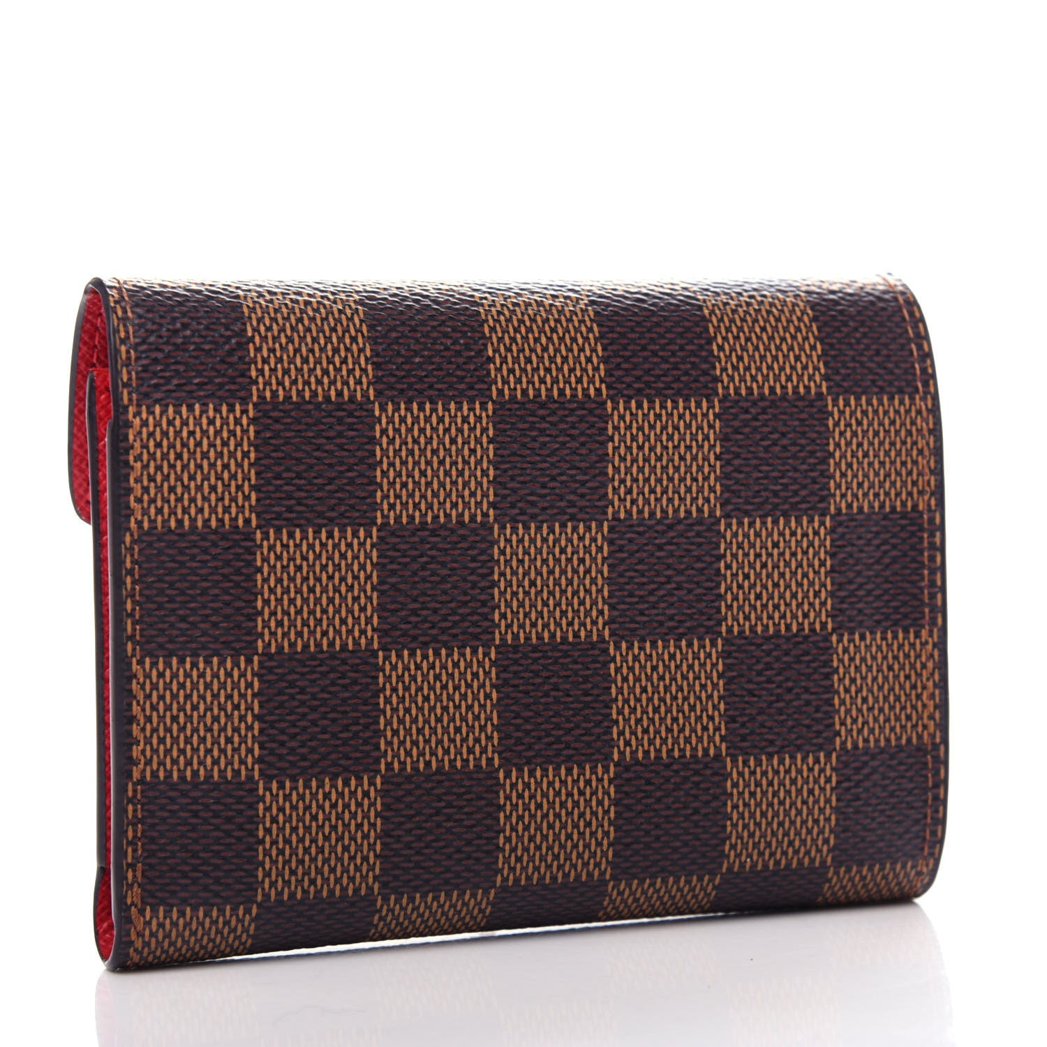 Louis Vuitton Damier Ebene Victorine Wallet Red 3 of 9