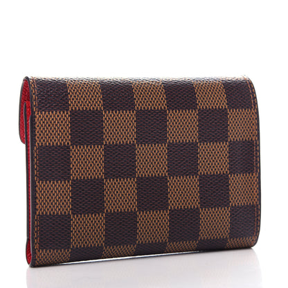 Louis Vuitton Damier Ebene Victorine Wallet Red 3 of 9