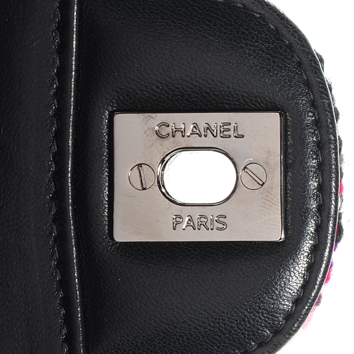 Chanel Tweed Medium Double Flap Pink Black 7 of 10
