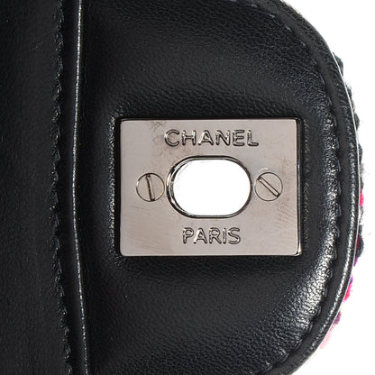 Chanel Tweed Medium Double Flap Pink Black 7 of 10