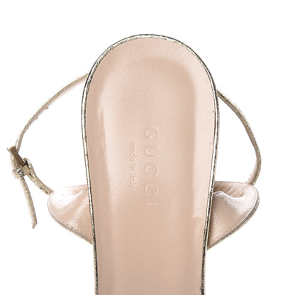 Gucci Galassia GG Marmont Ankle Wrap 75mm Sandals 37.5 Platino 8 of 9