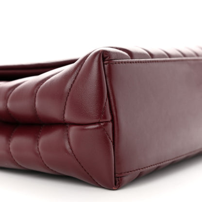 Saint Laurent Calfskin Y Quilted Monogram Small Loulou Chain Satchel Dark Legion Red 9 of 12