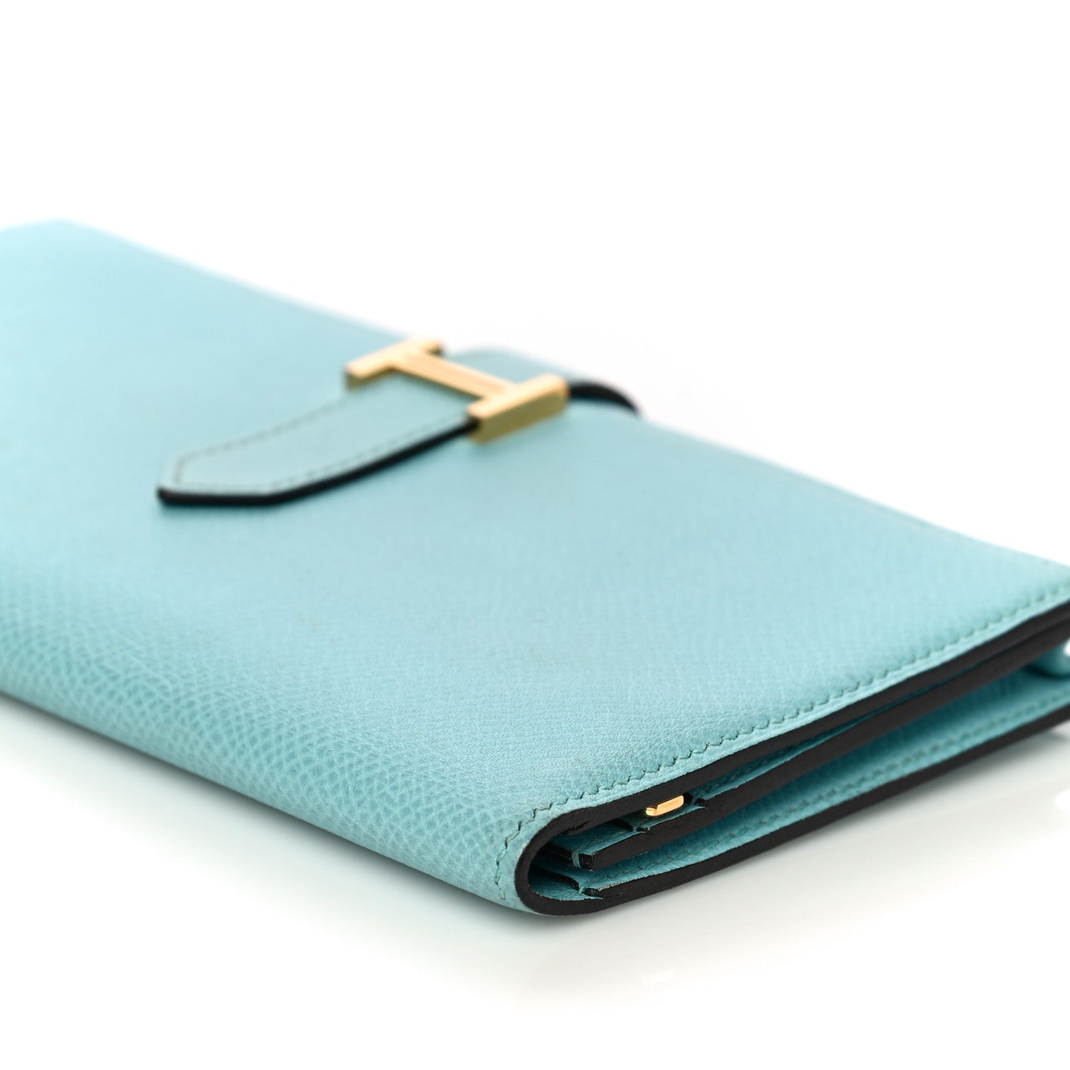 Hermes Epsom Bearn Gusset Wallet Bleu Atoll 9 of 12