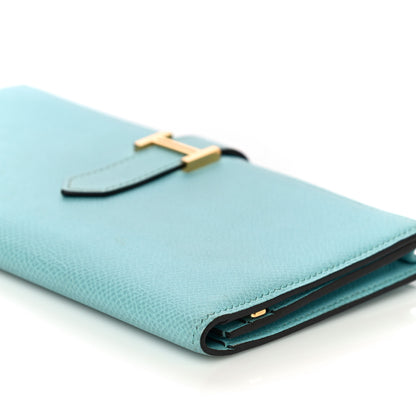 Hermes Epsom Bearn Gusset Wallet Bleu Atoll 9 of 12