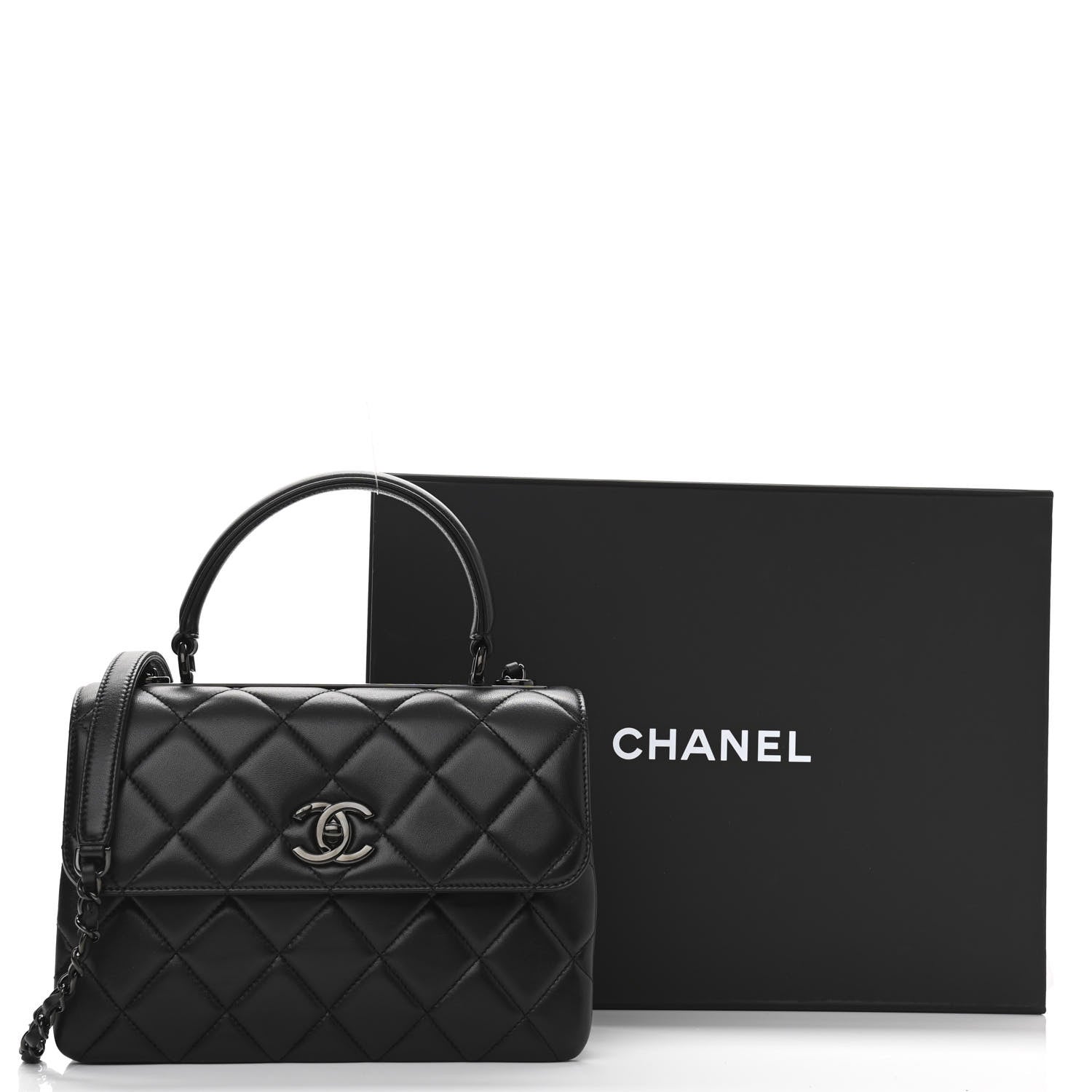 Chanel Lambskin Quilted Small Trendy CC Dual Handle Flap Bag So Black 11 of 11