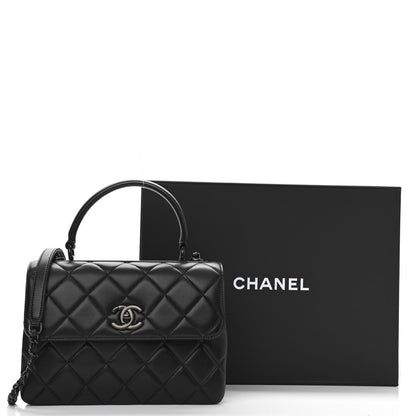 Chanel Lambskin Quilted Small Trendy CC Dual Handle Flap Bag So Black 11 of 11
