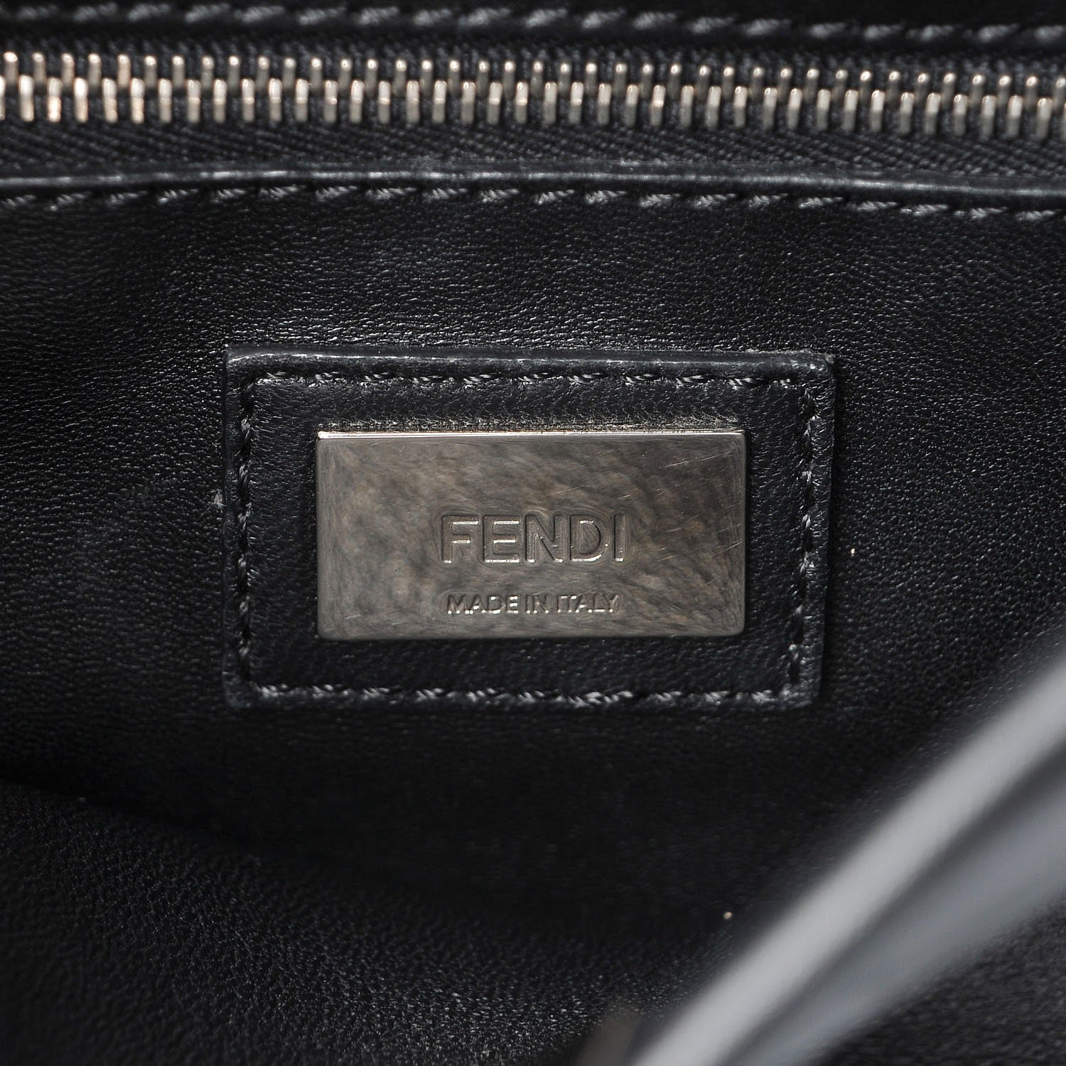Fendi Nappa Lace Up Mini Peekaboo Iconic Satchel Black 7 of 7