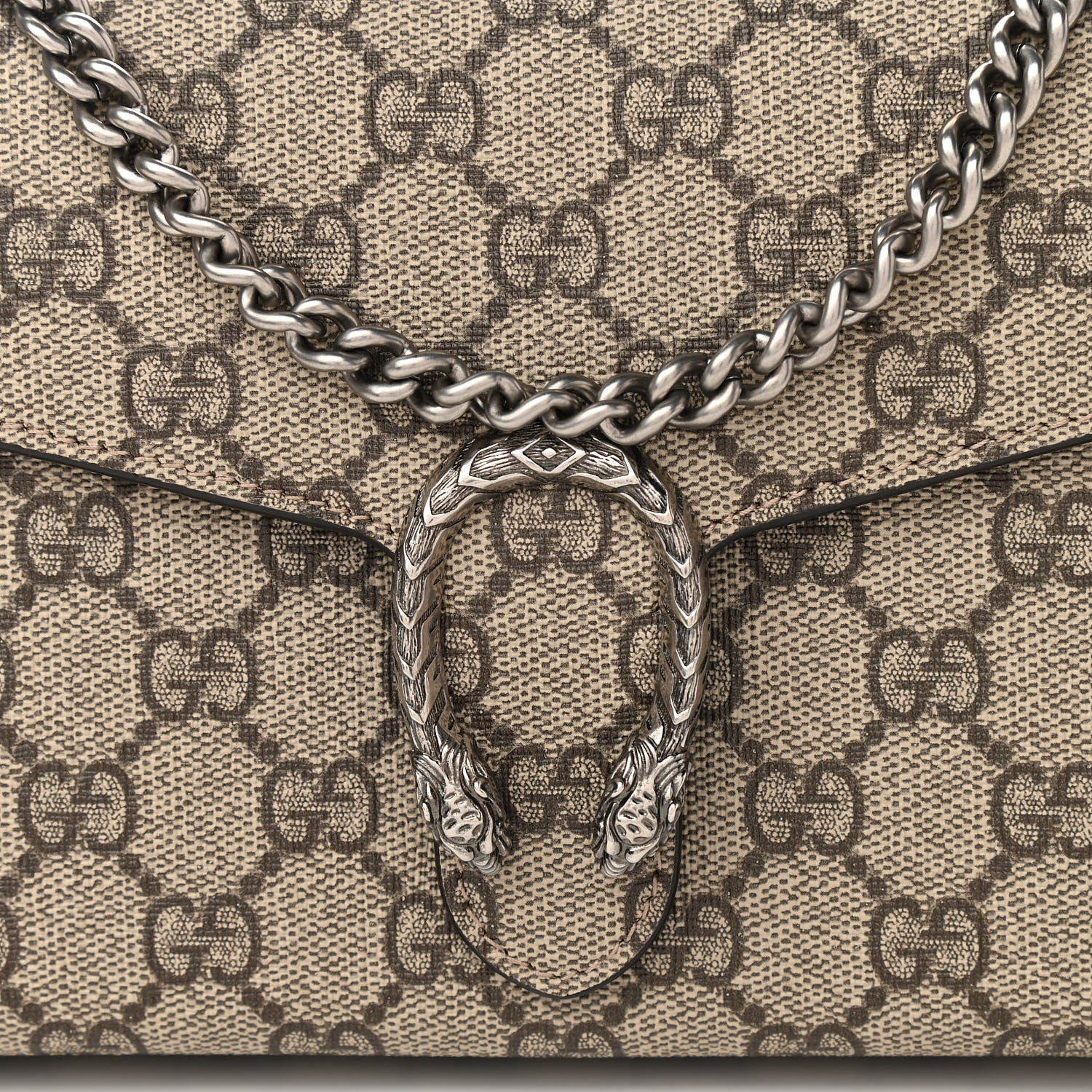 Gucci GG Supreme Monogram Mini Dionysus Chain Wallet Beige Taupe 8 of 10