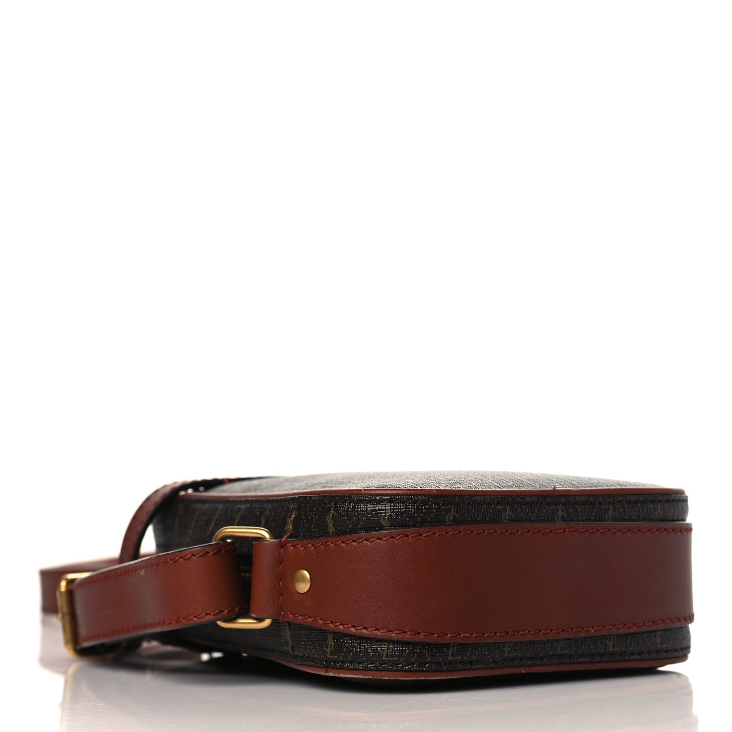 Saint Laurent Canvas Smooth Calfskin Le Monogramme Crossbody Pouch Chestnut 4 of 12