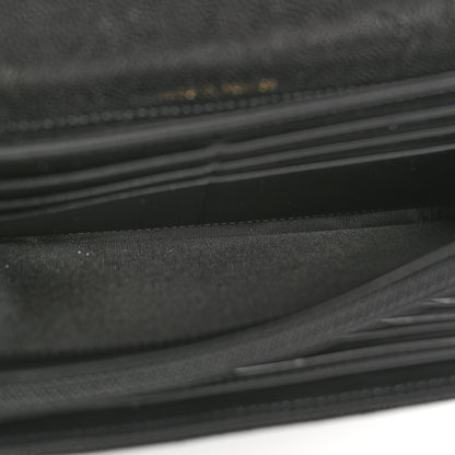 Chanel Caviar Quilted Large Boy Gusset Flap Wallet Black 5 of 9