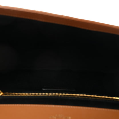 Saint Laurent Grain De Poudre Textured Mixed Matelasse Triquilt Large Monogram Satchel Naturel 5 of 9