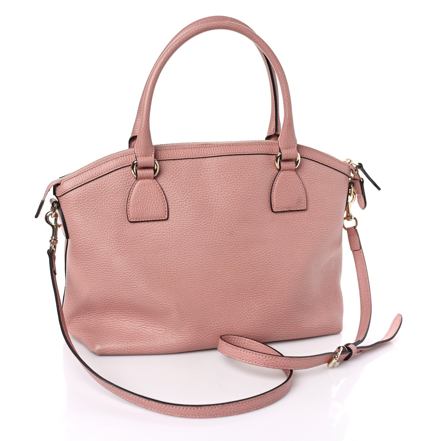 Gucci Dollar Calfskin Large GG Charm Dome Satchel Tote Soft Pink 3 of 12