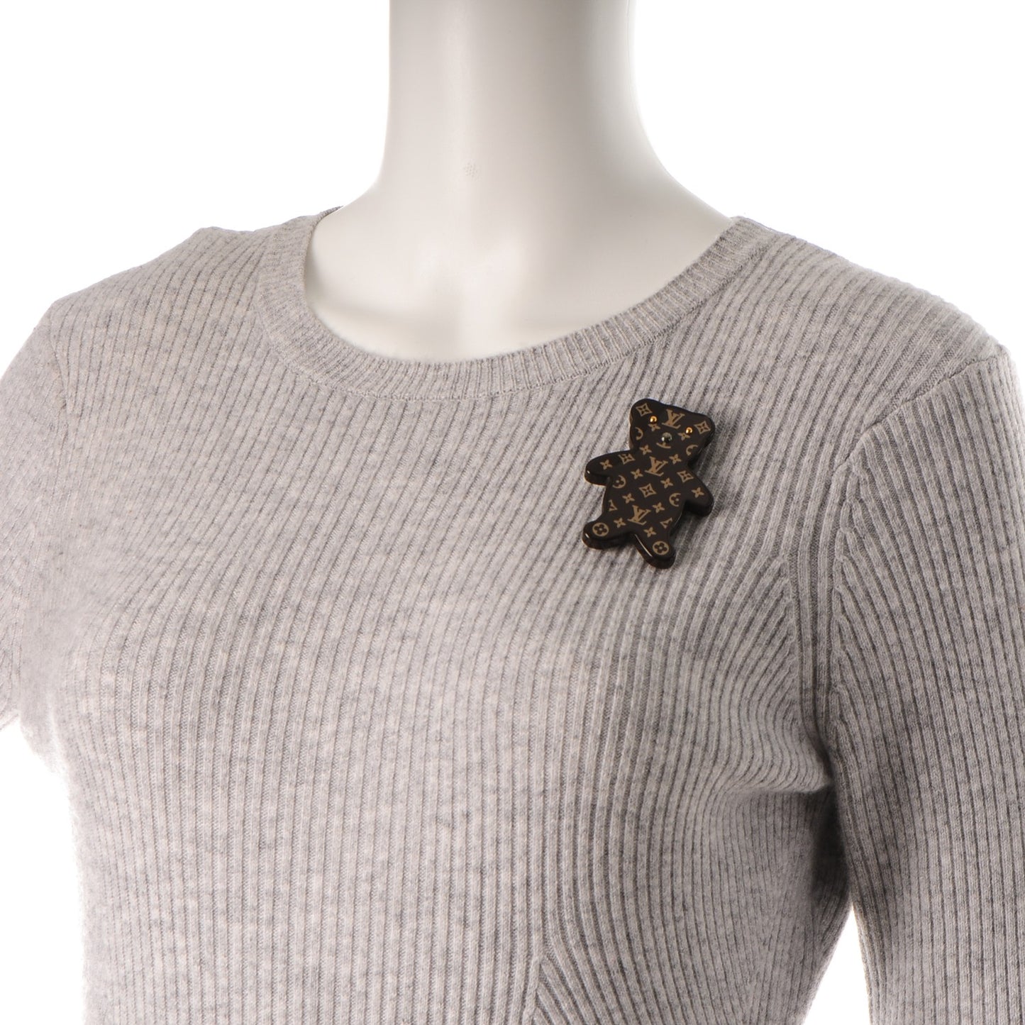 Monogram Teddy Bear Nonours Pin Brooch