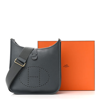 Hermes Taurillon Clemence Evelyne III PM Bleu Orage 10 of 10