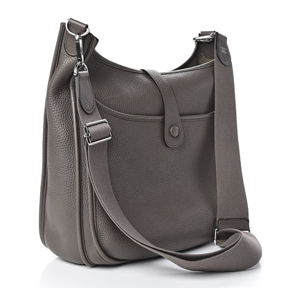 Hermes Taurillon Clemence Evelyne III GM Etain 3 of 14