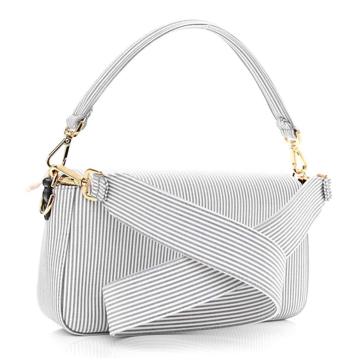 Cotton Cuoio Bretagna Striped Baguette Grigio White Black