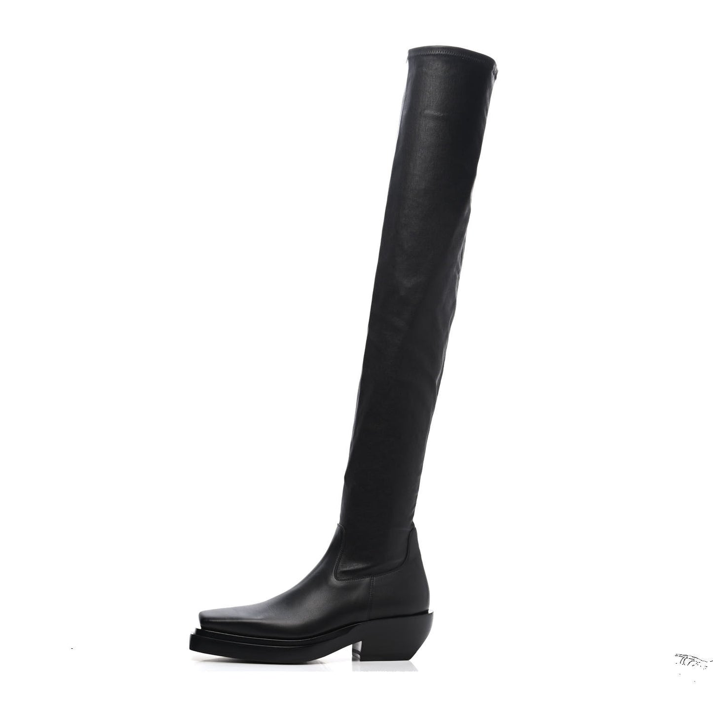 Calfskin Nappa Lean Over The Knee Boots 37 Black