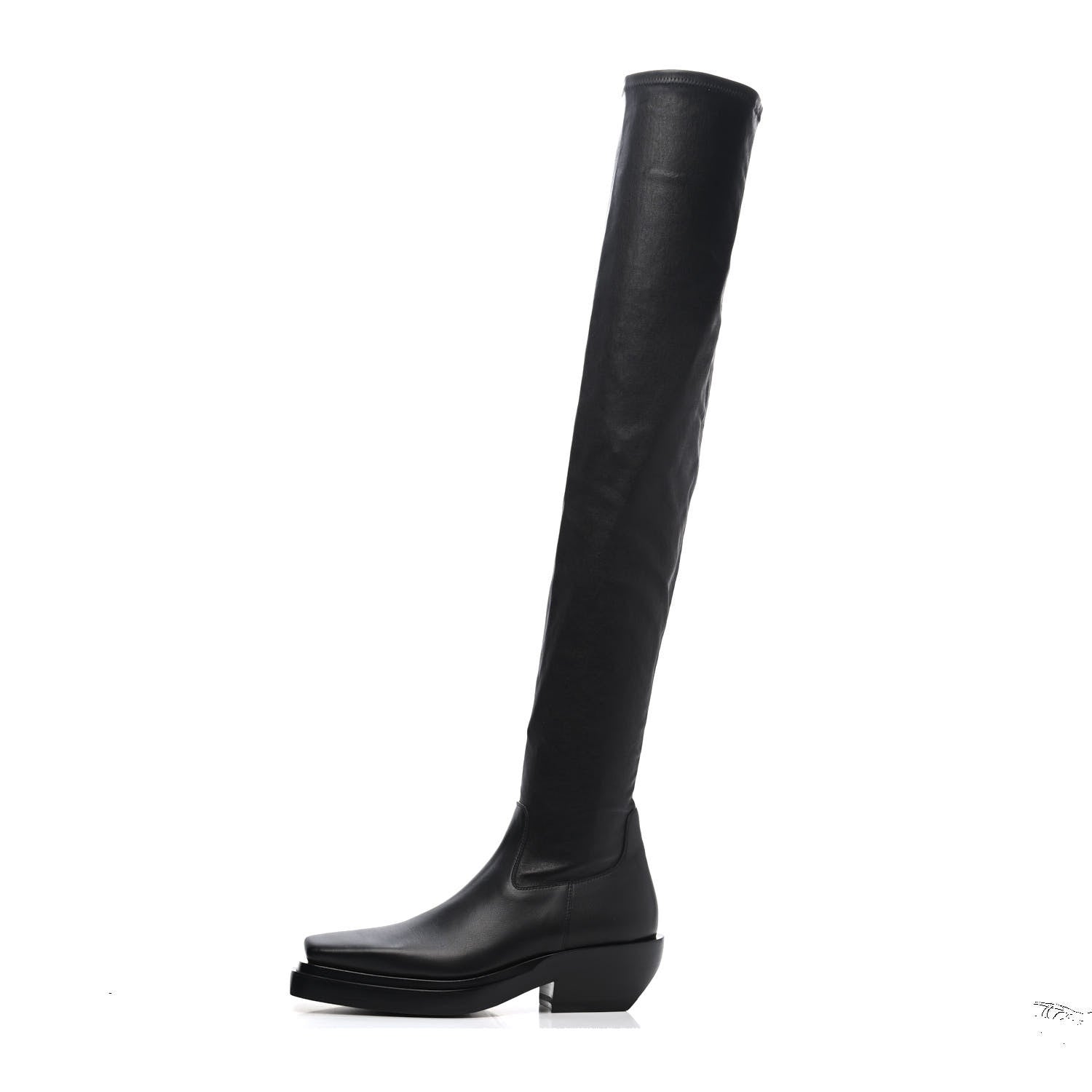 Bottega Veneta Calfskin Nappa Lean Over The Knee Boots 37 Black 1 of 4