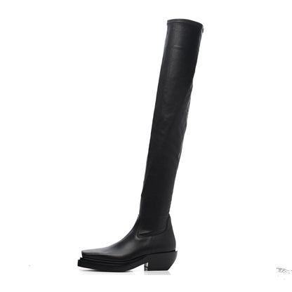 Bottega Veneta Calfskin Nappa Lean Over The Knee Boots 37 Black 1 of 4