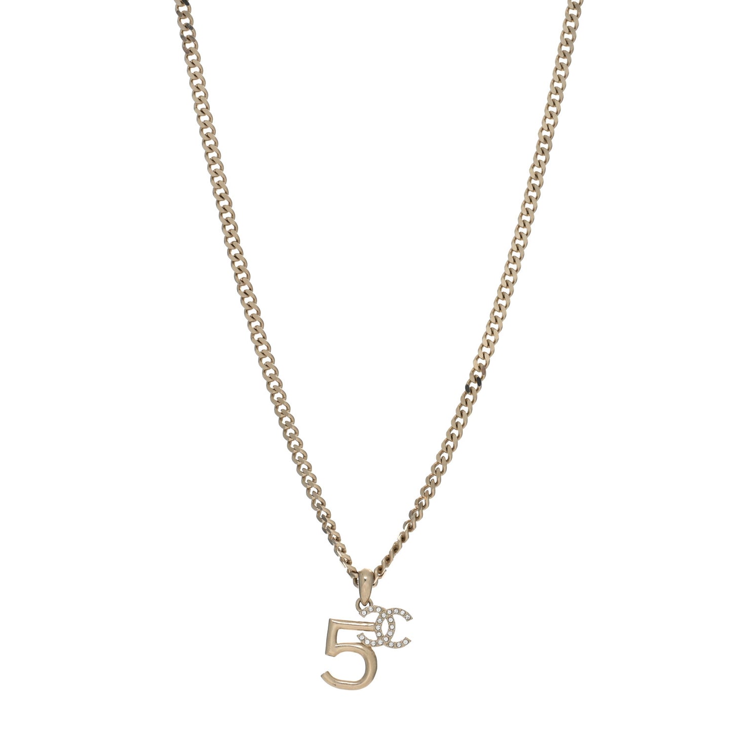 Crystal CC No.5 Necklace Gold